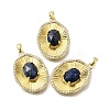 Natural Lapis Lazuli Faceted Oval Pendants KK-U072-19G-1