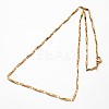 304 Stainless Steel Bar Link Chains Necklaces NJEW-O066-17-3