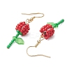 Grade A Round Glass Seed Beads Flower Dangle Earrings EJEW-MZ00451-4