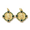 Brass Pave Cubic Zirconia Pendants KK-A271-06G-2