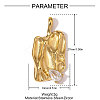 304 Stainless Steel Micro Pave Cubic Zirconia Pendants STAS-OY008-71G-2