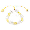 Teardrop ABS Imitation Pearl Slider Bracelets BJEW-P322-12G-1