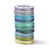 10 Rolls 10 Colors 6-Ply PET Polyester Metallic Thread OCOR-L046-03B-1