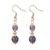 Natural Amethyst Round Dangle Earrings EJEW-JE06822-01-2
