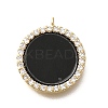 Brass Micro Pave Cubic Zirconia and Acrylic Charms KK-Q035-02G-1