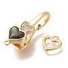 Brass Black Lip Shell Fold Over Clasps KK-K389-138G-2