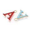 Rack Plating Alloy Enamel Pendants ENAM-T024-53A-G-2