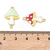 Autumn Brass Enamel Mushroom Links Connector Charms KK-K417-03B-G-3