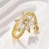Brass Micro Pave Clear Cubic Zirconia Finger Rings RJEW-C120-29B-G-3