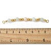 Natural Angelite & Plastic Imitation Pearl Round Beaded Connector Charms/Links LS-STAS-L277-11G-05-3