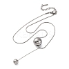 304 Stainless Steel Round Ball Pendant Snake Chain Necklaces LS-NJEW-U028-03P-4
