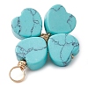 Synthetic Turquoise Clover Pendants PALLOY-JF03180-03-4