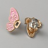 Butterfly Shape Alloy Enamel Adjustable Jean Button Pins FIND-WH0609-81KCG-02-2