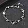 304 Stainless Steel Dapped Chains Bracelets for Women BJEW-D466-08C-P-4