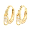 Zipper 925 Sterling Silver Micro Pave Clear Cubic Zirconia Hoop Earrings EJEW-K317-01G-5
