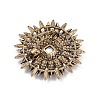 Sunflower Alloy Rhinestone Brooches for Backpack Clothes JEWB-M070-03AG-2