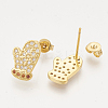 Brass Cubic Zirconia Pendants & Stud Earrings & Adjustable Rings Jewelry Sets SJEW-S043-09-5