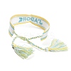 Word J'ADORE Polycotton(Polyester Cotton) Braided Bracelet with Tassel Charm BJEW-F429-01-3