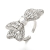 Brass Pave Cubic Zirconia Open Cuff Rings for Women RJEW-M169-04P-3