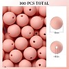 100Pcs Silicone Beads Round Rubber Bead 15MM Loose Spacer Beads for DIY Supplies Jewelry Keychain Making JX469A-1