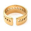 304 Stainless Steel Hollow Open Cuff Rings for Women STAS-D085-38G-3