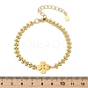 304 Stainless Steel Clover Link Bracelets BJEW-V003-01G-3