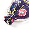 Flower Deer Printed Polycotton(Polyester Cotton) Packing Pouches Drawstring Bags ABAG-T004-10x14-36-3