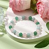 8mm Round Natural Rose Quartz & Amazonite & Green Aventurine & Quartz Crystal Beaded Stretch Bracelets for Women BJEW-JB10625-02-2