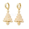 Christmas Brass Dangle Stud Earrings EJEW-L306-05G-4