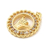 Brass Micro Pave Clear Cubic Zirconia Pendants KK-U007-01G-08-2