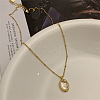 304 Stainless Steel Pave Natural Shell Pendant Necklaces FS-WGEBDE2-02-1