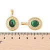 Synthetic Malachite Oval Pendants STAS-L280-15G-3