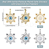8Pcs 2 Colors Brass Micro Pave Cubic Zirconia Pendants KK-BBC0019-54-2