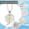 1Pc Natural Hetian White Jade Clover Pendant Necklace NJEW-BBC0001-21-6