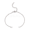 2Pcs 2 Colors 304 Stainless Steel Singapore Chain Bracelet Making AJEW-JB01345-2