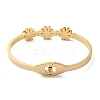 Adjustable Flower Vacuum Plating PVD Vacuum Plating 304 Stainless Steel Bangles for Women BJEW-F474-10G-3