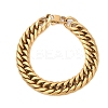 Ion Plating(IP) 304 Stainless Steel Cuban Link Chain Bracelets for Men BJEW-B093-03G-1