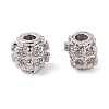 Brass Micro Pave Clear Cubic Zirconia Spacer Beads KK-N256-12P-2