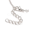 Glass Flat Round Pendant Necklace with Brass Chain LS-NJEW-A003-01A-4