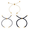 3Pcs 3 Colors Round Nylon Twisted Cord Slider Bracelet Making MAK-TA0001-32-1