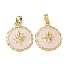 Brass Micro Pave Clear Cubic Zirconia Pendants KK-F924-03G-02-1