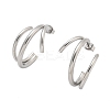 304 Stainless Steel Triple Stud Earrings EJEW-Z098-16P-3