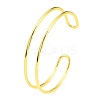 Rack Plating Brass Double Lines Cuff Bangles for Women BJEW-M304-01G-1