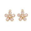 Rack Plating Brass Micro Pave Cubic Zirconia Pendants KK-C082-01G-04-1