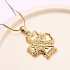 304 Stainless Steel Textured Cross Pendant Snake Chain Necklaces for Women NJEW-F354-04G-3