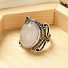 Natural Quartz Crystal Adjustable Rings RJEW-I108-02AS-14-2