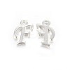 Silver Color Plated Alloy Letter Pendants PALLOY-J718-01S-F-1