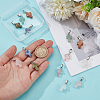 14Pcs 7 Styles Gemstone Cross Pendants G-UN0001-29-3