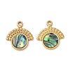 304 Stainless Steel Natural Paua Shell Pendants STAS-L288-03G-01-1