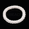AB Color Plated Faceted Opaque Glass Beads Stretch Bracelets BJEW-S144-003D-14-3